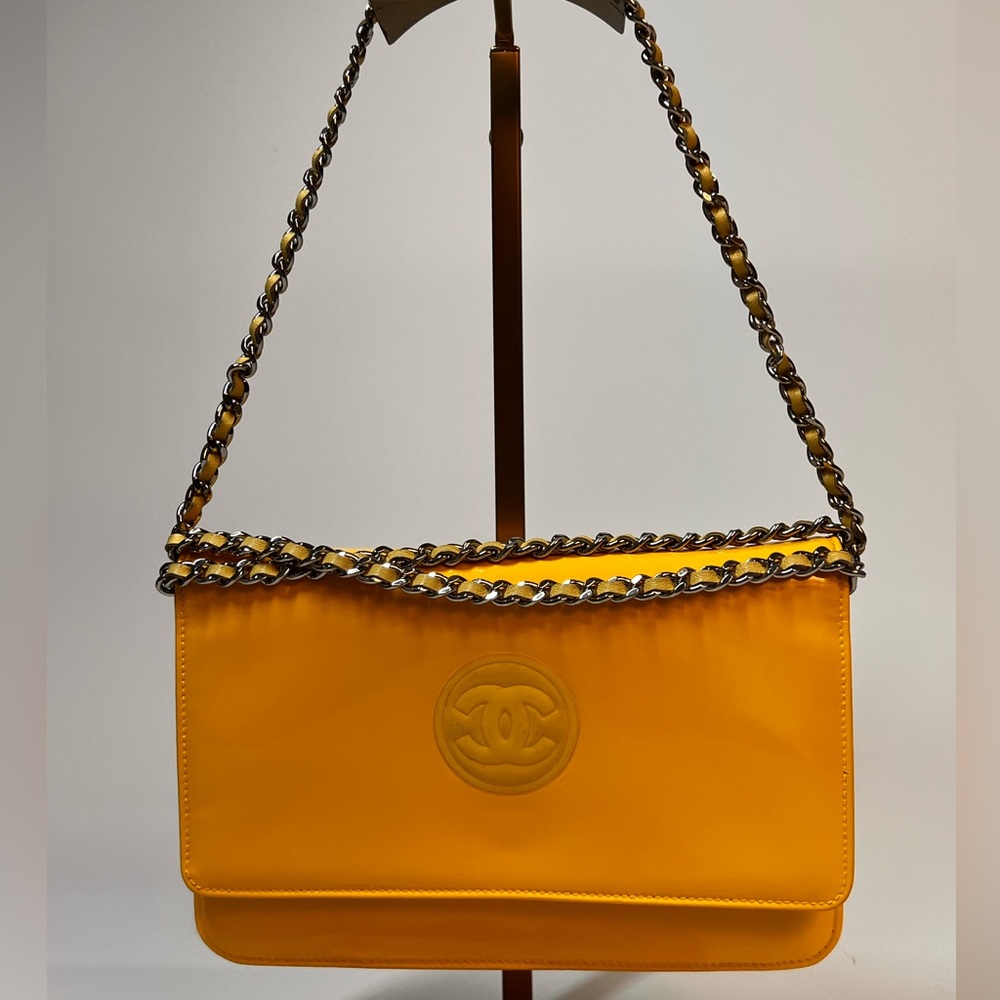 Chanel Bright Yellow crossbody Bag with Chain Strap